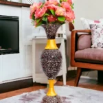 Youngsera - Timeless Beauty: Handcrafted Marble Flower Vase | 23 Inch Height | Perfect for Home decor, Living room, Dining table - Coffee