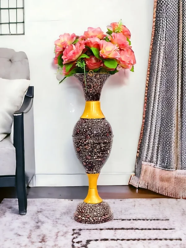 Youngsera - Timeless Beauty: Handcrafted Marble Flower Vase | 23 Inch Height | Perfect for Home decor, Living room, Dining table - Coffee - Image 6