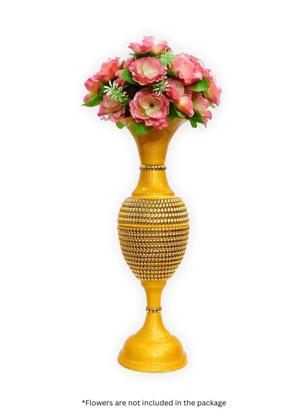 Youngsera 24-Inch Flower Vase: Elegantly Designed with Full Golden Chain for Exquisite Home Decor - Golden - Image 3
