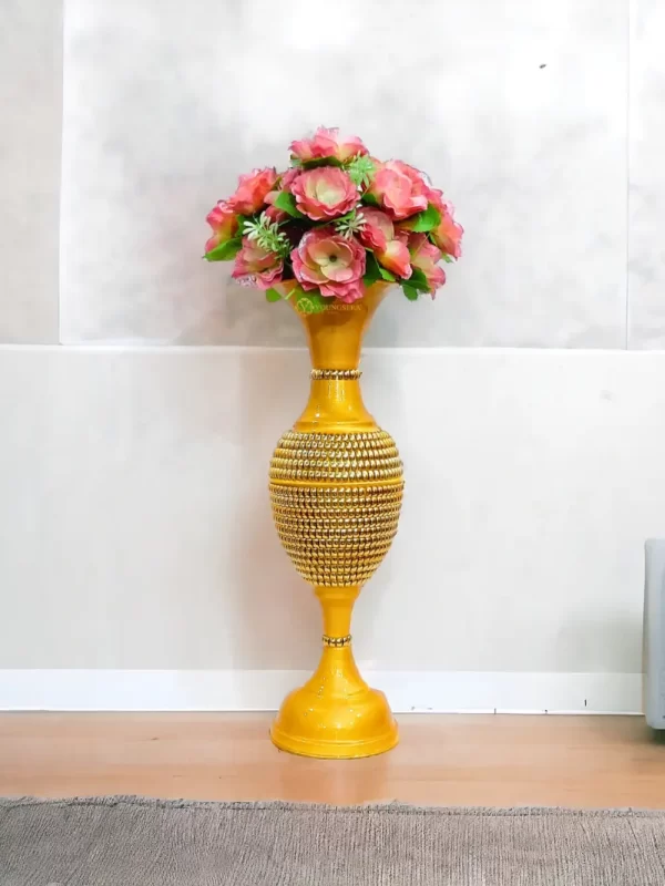 Youngsera 24-Inch Flower Vase: Elegantly Designed with Full Golden Chain for Exquisite Home Decor - Golden - Image 6