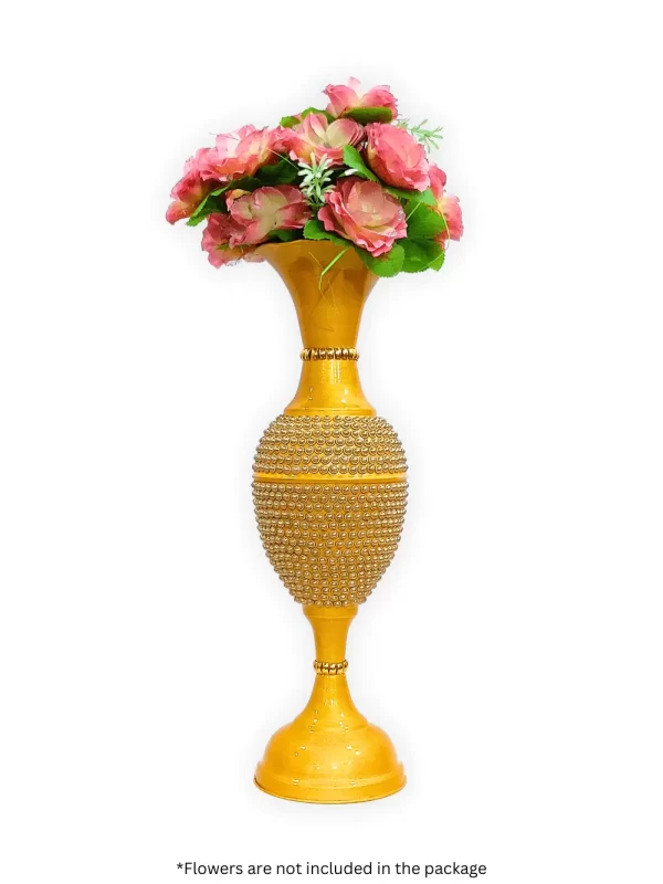 Fancy Flower Vase for Home Decoration 2 Feet Height Metal Vase | Fill Empty Space in Your Home | Golden - Image 3