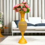 Fancy Flower Vase for Home Decoration 2 Feet Height Metal Vase | Fill Empty Space in Your Home | Golden