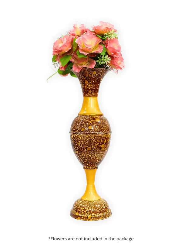 Youngsera - Timeless Beauty: Handcrafted Marble Flower Vase | 23 Inch Height | Perfect for Home decor, Living room, Dining table - Golden Brown - Image 3