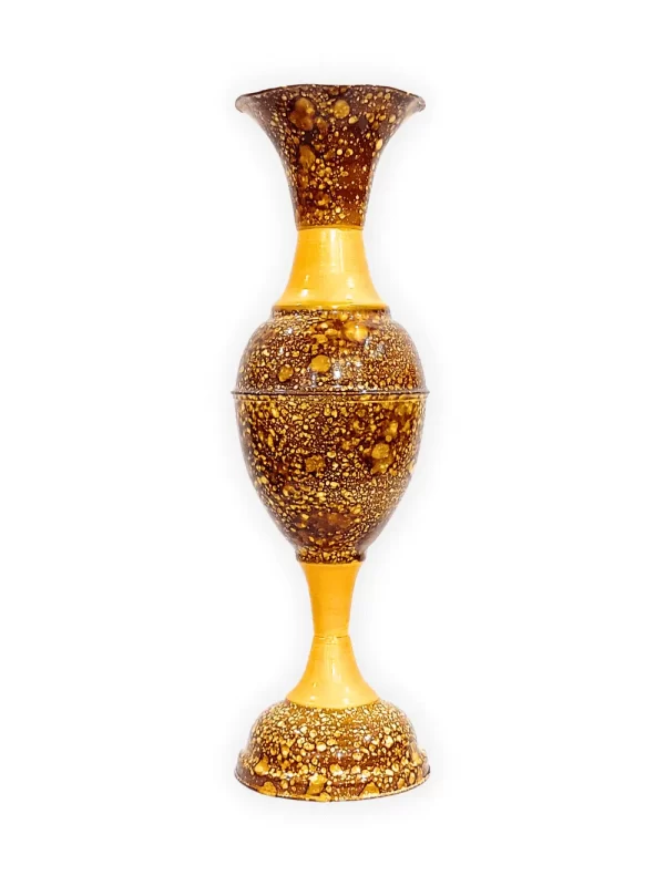 Youngsera - Timeless Beauty: Handcrafted Marble Flower Vase | 23 Inch Height | Perfect for Home decor, Living room, Dining table - Golden Brown - Image 2