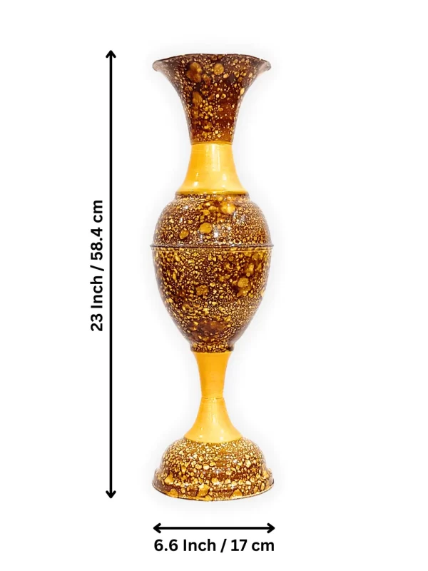 Youngsera - Timeless Beauty: Handcrafted Marble Flower Vase | 23 Inch Height | Perfect for Home decor, Living room, Dining table - Golden Brown - Image 5