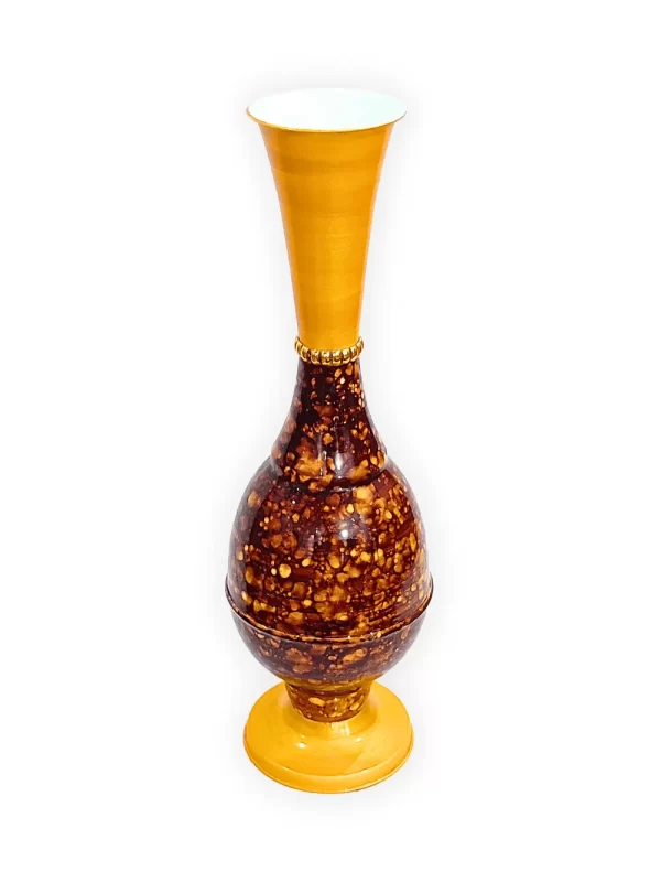 Youngsera 23-Inch Handmade Marble Design Surahi Flower Vase Perfect For Home Decor - Brown - Image 4