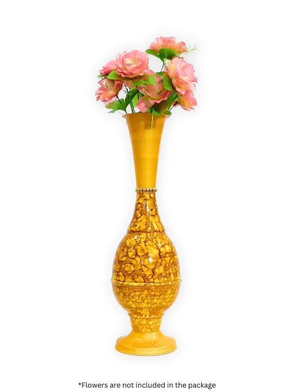 24_ Surahi Marble Golden Brown Flower Youngsera 23-Inch Handmade Marble Design Surahi Flower Vase Perfect For Home Decor - Golden Brown - Image 3