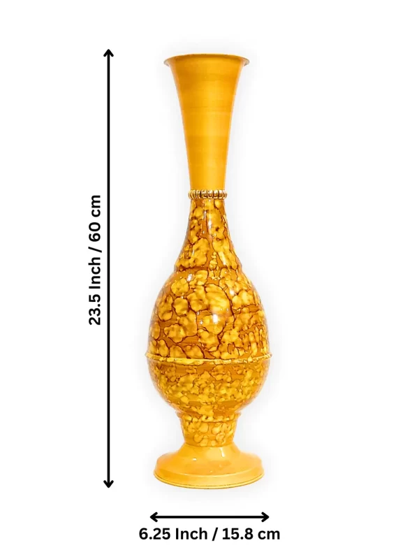 24_ Surahi Marble Golden Brown Size Youngsera 23-Inch Handmade Marble Design Surahi Flower Vase Perfect For Home Decor - Golden Brown - Image 5