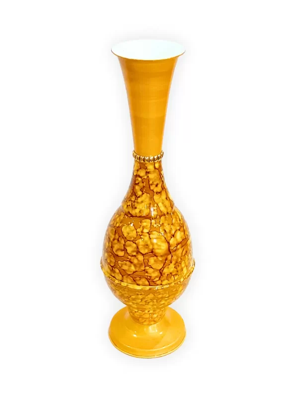 24_ Surahi Marble Golden Brown Top View Youngsera 23-Inch Handmade Marble Design Surahi Flower Vase Perfect For Home Decor - Golden Brown - Image 4