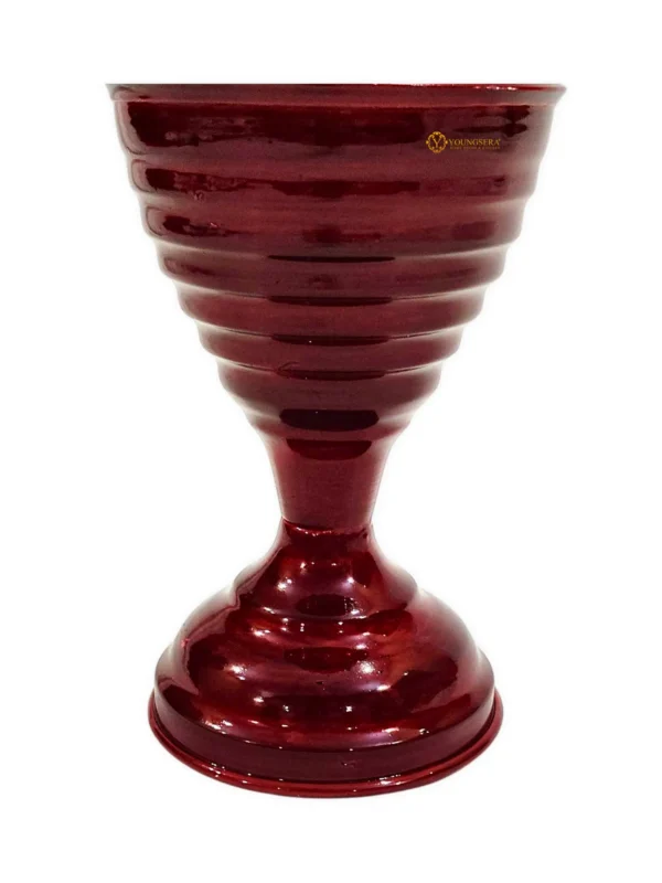 Youngsera Half Ring Design Flower Vase For Artificial Flowers Home Décor Office Living Room Bedroom Table Decoration Item 12 Inch Vase | Pack Of 2 | Brown - Image 5