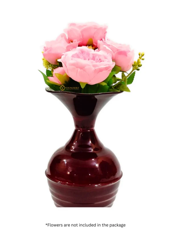 Youngsera Half Ring Design Flower Vase For Artificial Flowers Home Décor Office Living Room Bedroom Table Decoration Item 12 Inch Vase | Pack Of 2 | Brown - Image 7