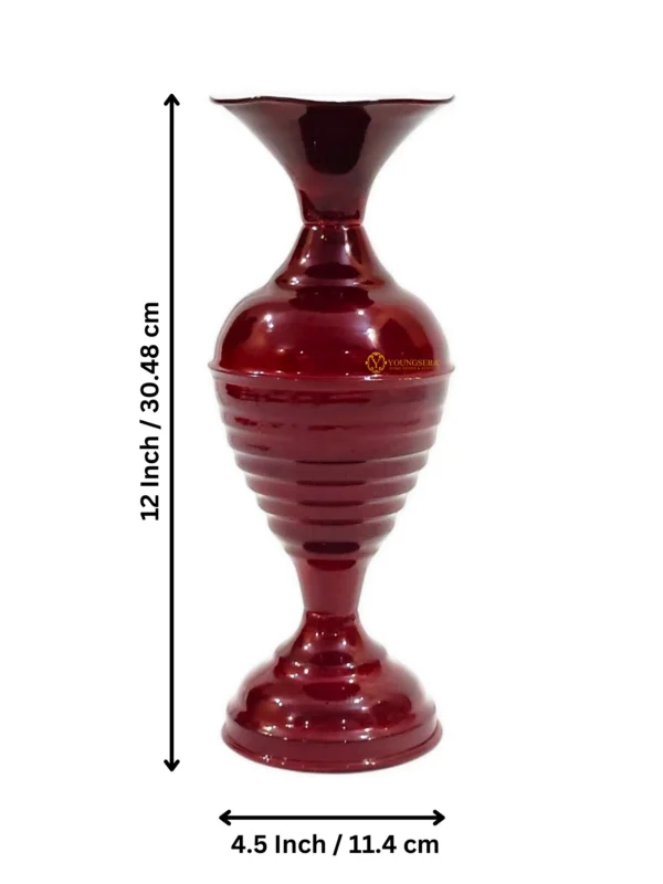 Youngsera Half Ring Design Flower Vase For Artificial Flowers Home Décor Office Living Room Bedroom Table Decoration Item 12 Inch Vase | Pack Of 2 | Brown - Image 8