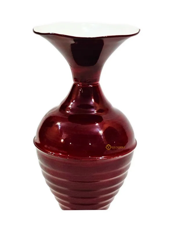 Youngsera Half Ring Design Flower Vase For Artificial Flowers Home Décor Office Living Room Bedroom Table Decoration Item 12 Inch Vase | Pack Of 2 | Brown - Image 3