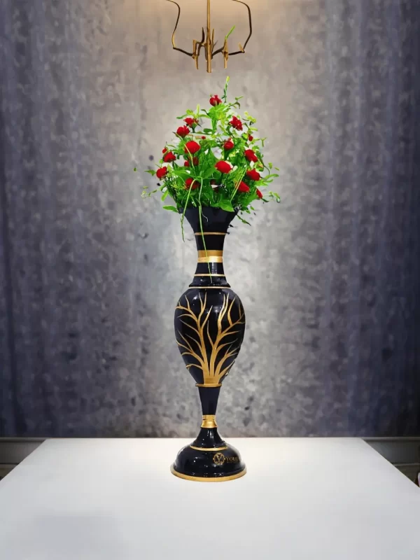 Youngsera Flower Vase For Artificial Flowers Home Décor Office Living Room Bedroom Table Decoration Item 24 Inch Vase - Black - Image 6