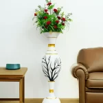 Youngsera Flower Vase For Artificial Flowers Home Décor Office Living Room Bedroom Table Decoration Item 24 Inch Vase - White