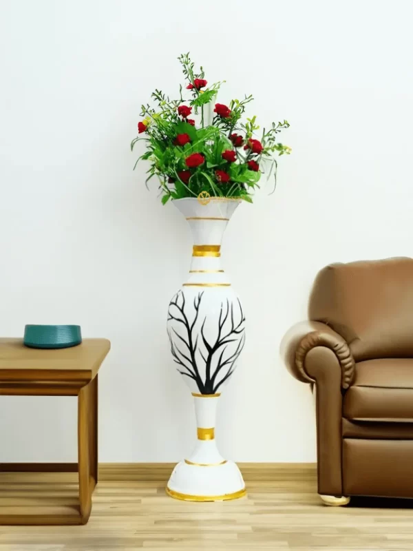 Youngsera Flower Vase For Artificial Flowers Home Décor Office Living Room Bedroom Table Decoration Item 24 Inch Vase - White - Image 1