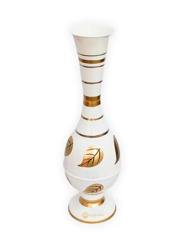 Youngsera 23-Inch Handmade Table Decor Patta Design Surahi Flower Vase Perfect For Home Decor - White - Image 4