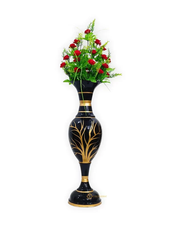 Youngsera Flower Vase For Artificial Flowers Home Décor Office Living Room Bedroom Table Decoration Item 24 Inch Vase - Black - Image 3