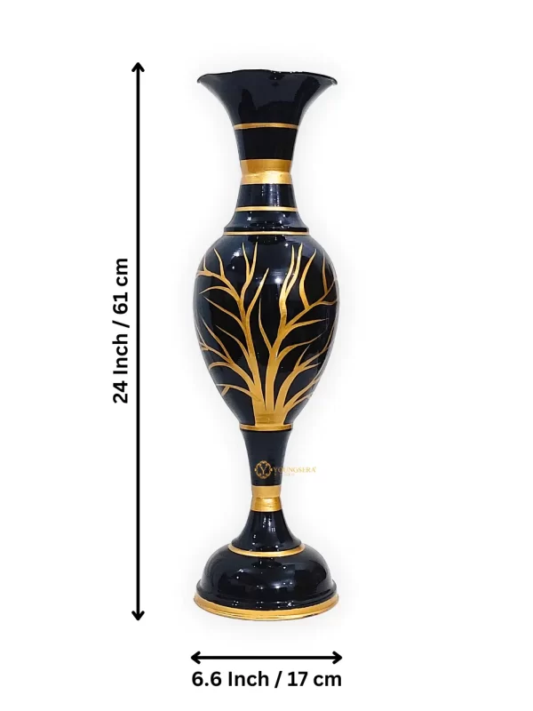 Youngsera Flower Vase For Artificial Flowers Home Décor Office Living Room Bedroom Table Decoration Item 24 Inch Vase - Black - Image 5