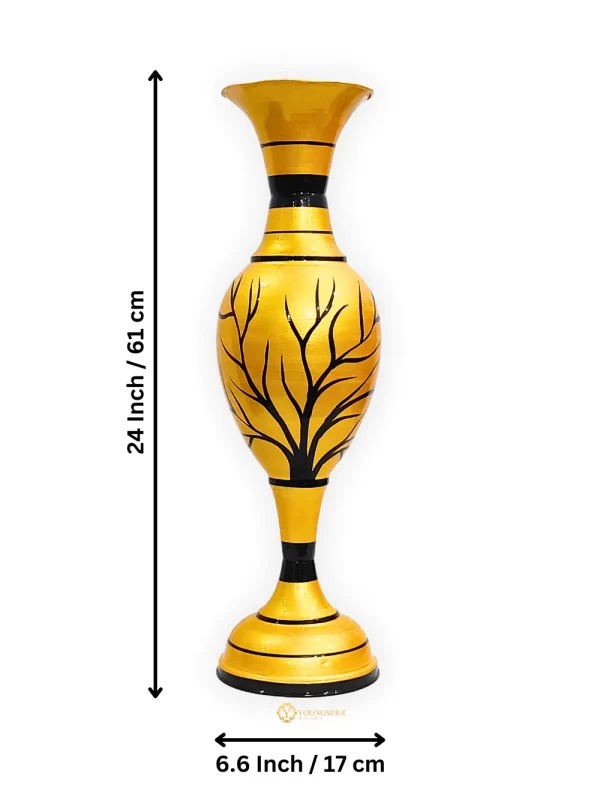 Youngsera Flower Vase For Artificial Flowers Home Décor Office Living Room Bedroom Table Decoration Item 24 Inch Vase - Golden - Image 5