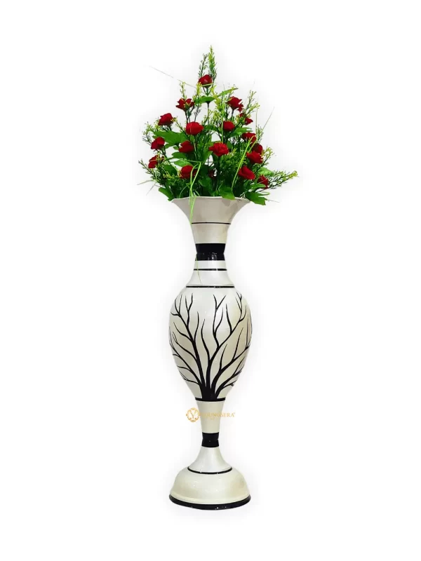 Youngsera Flower Vase For Artificial Flowers Home Décor Office Living Room Bedroom Table Decoration Item 24 Inch Vase - Silver - Image 3