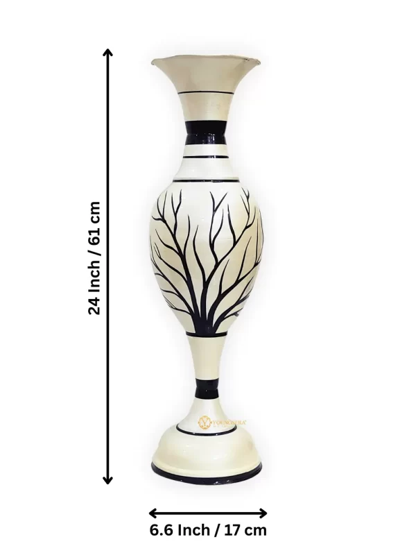 Youngsera Flower Vase For Artificial Flowers Home Décor Office Living Room Bedroom Table Decoration Item 24 Inch Vase - Silver - Image 5