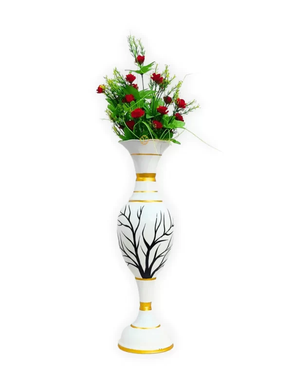 Youngsera Flower Vase For Artificial Flowers Home Décor Office Living Room Bedroom Table Decoration Item 24 Inch Vase - White - Image 3