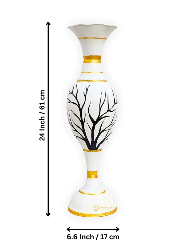 Youngsera Flower Vase For Artificial Flowers Home Décor Office Living Room Bedroom Table Decoration Item 24 Inch Vase - White - Image 5