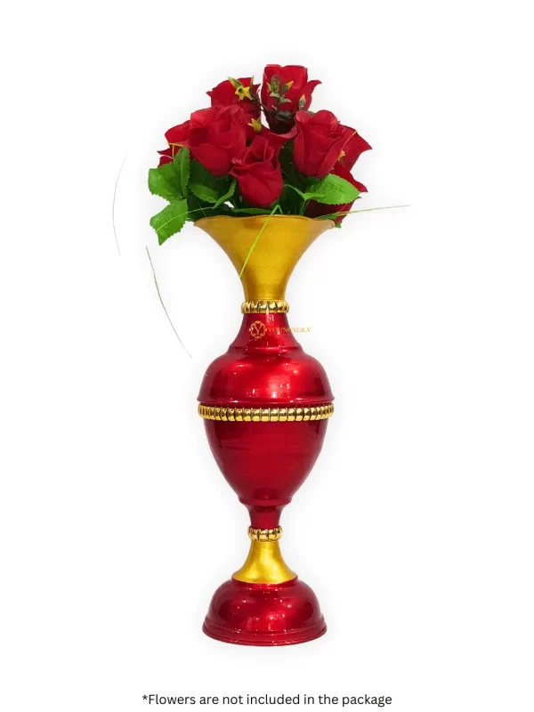 Youngsera Flower Vase for Home Decor Table Decor | Small Size Red Flower Vase For Table Decor | 16 Inch | Red - Image 3