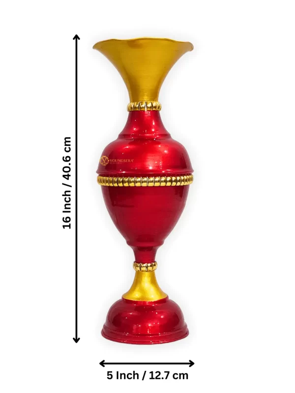 Youngsera Flower Vase for Home Decor Table Decor | Small Size Red Flower Vase For Table Decor | 16 Inch | Red - Image 5