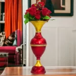 Youngsera Flower Vase for Home Decor Table Decor | Small Size Red Flower Vase For Table Decor | 16 Inch | Red