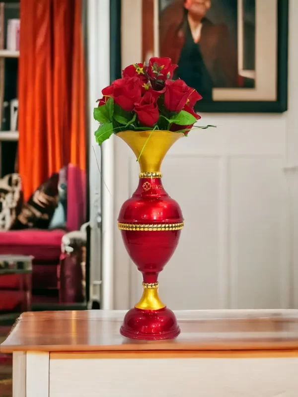 Youngsera Flower Vase for Home Decor Table Decor | Small Size Red Flower Vase For Table Decor | 16 Inch | Red - Image 1