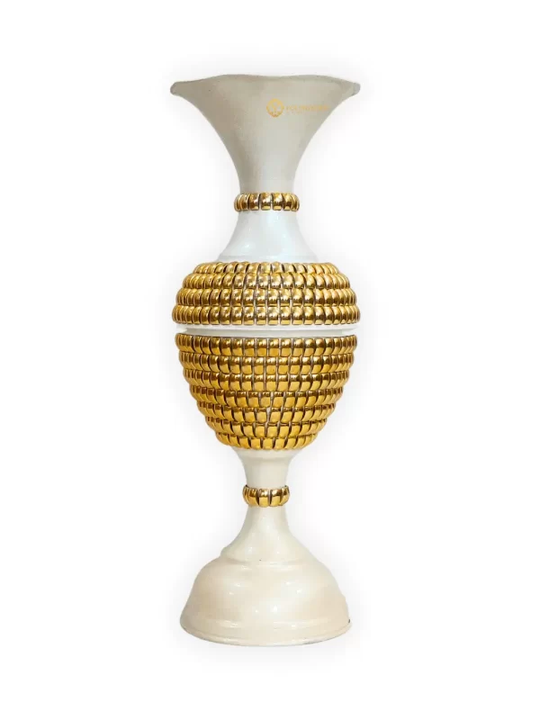 Youngsera Flower Vase for Table Decor | Small Size Full Chain Design Flower Vase For Table Decor | 16 Inch | Silver - Image 2