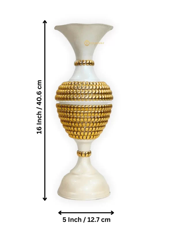 Youngsera Flower Vase for Table Decor | Small Size Full Chain Design Flower Vase For Table Decor | 16 Inch | Silver - Image 5