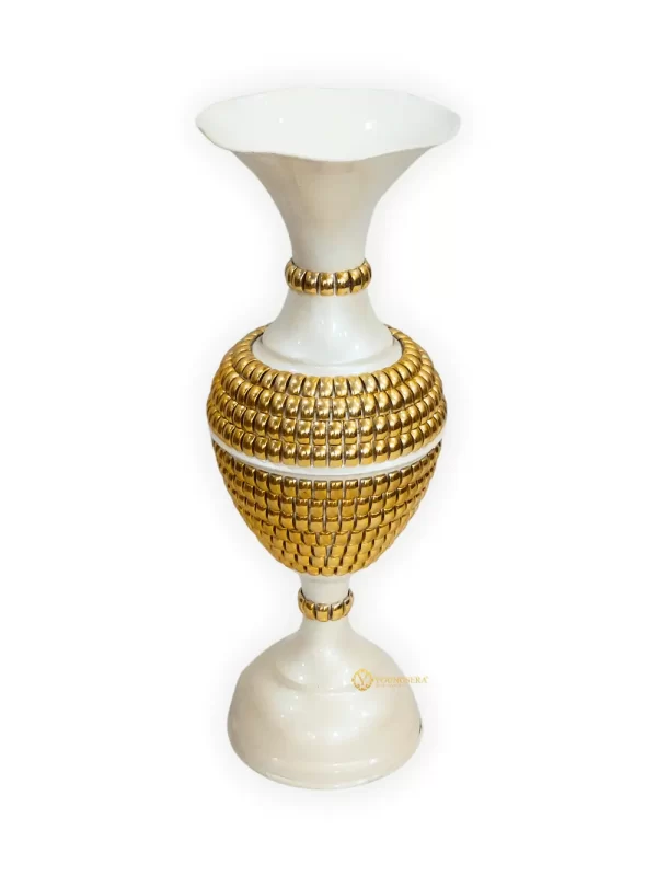 Youngsera Flower Vase for Table Decor | Small Size Full Chain Design Flower Vase For Table Decor | 16 Inch | Silver - Image 4