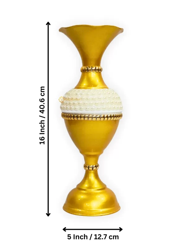 Youngsera Flower Vase for Table Decor | Small Size Half Moti Design Flower Vase For Table Decor | 16 Inch | Golden - Image 5