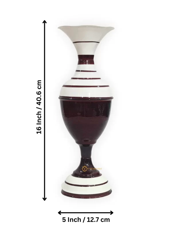 Youngsera Flower Vase for Table Decor | Small Size Lining Design Flower Vase For Table Decor | 16 Inch | Brown - Image 5