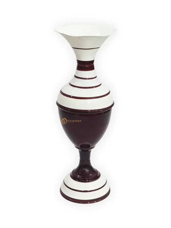 Youngsera Flower Vase for Table Decor | Small Size Lining Design Flower Vase For Table Decor | 16 Inch | Brown - Image 4