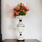 Youngsera Flower Vase for Table Decor | Small Size Lining Design Flower Vase For Table Decor | 16 Inch | Silver