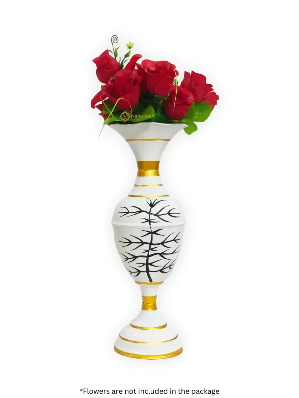 Youngsera Flower Vase for Table Decor | Small Size Shahi Tree Design Flower Vase For Table Decor | 16 Inch | White - Image 3