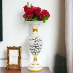 Youngsera Flower Vase for Table Decor | Small Size Shahi Tree Design Flower Vase For Table Decor | 16 Inch | White