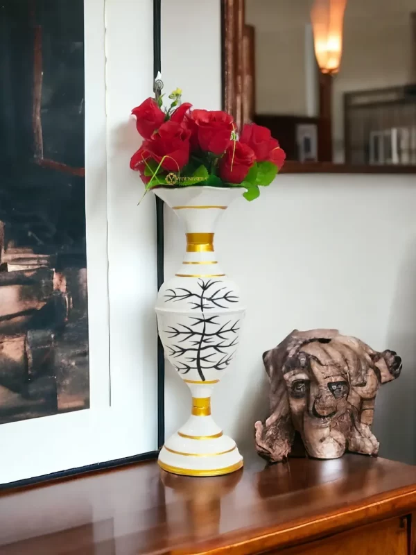Youngsera Flower Vase for Table Decor | Small Size Shahi Tree Design Flower Vase For Table Decor | 16 Inch | White - Image 6