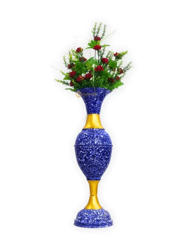 Youngsera - Timeless Beauty: Handcrafted Marble Flower Vase | 23 Inch Height | Perfect for Home decor, Living room, Dining table - Blue - Image 3