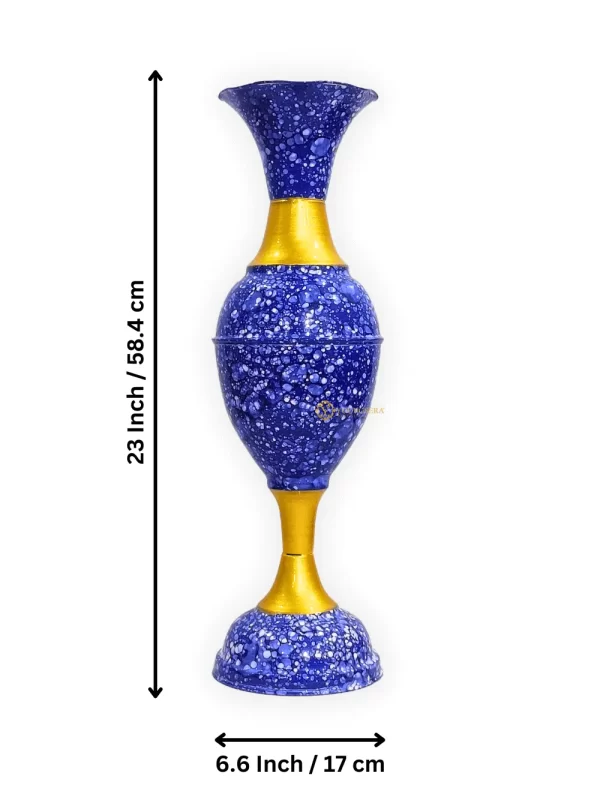Youngsera - Timeless Beauty: Handcrafted Marble Flower Vase | 23 Inch Height | Perfect for Home decor, Living room, Dining table - Blue - Image 5