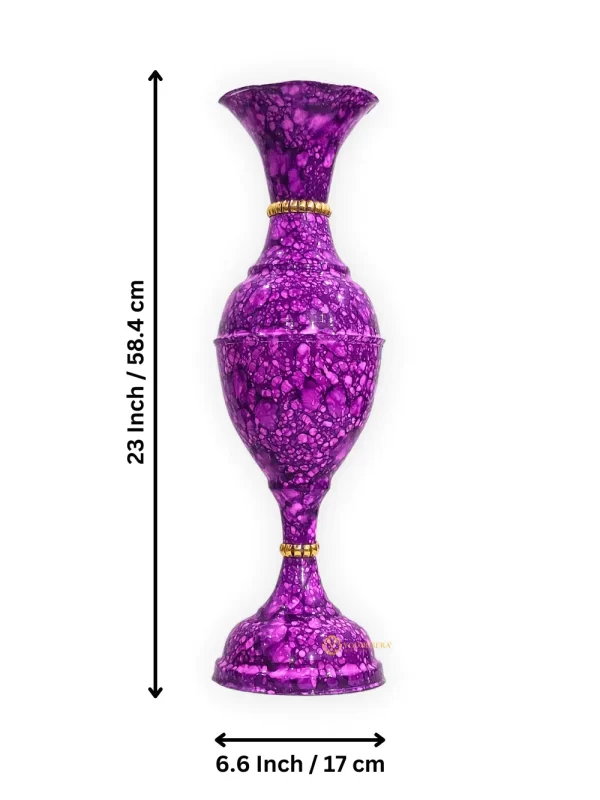 Youngsera - Timeless Beauty: Handcrafted Marble Flower Vase | 23 Inch Height | Perfect for Home decor, Living room, Dining table - Purple - Image 5