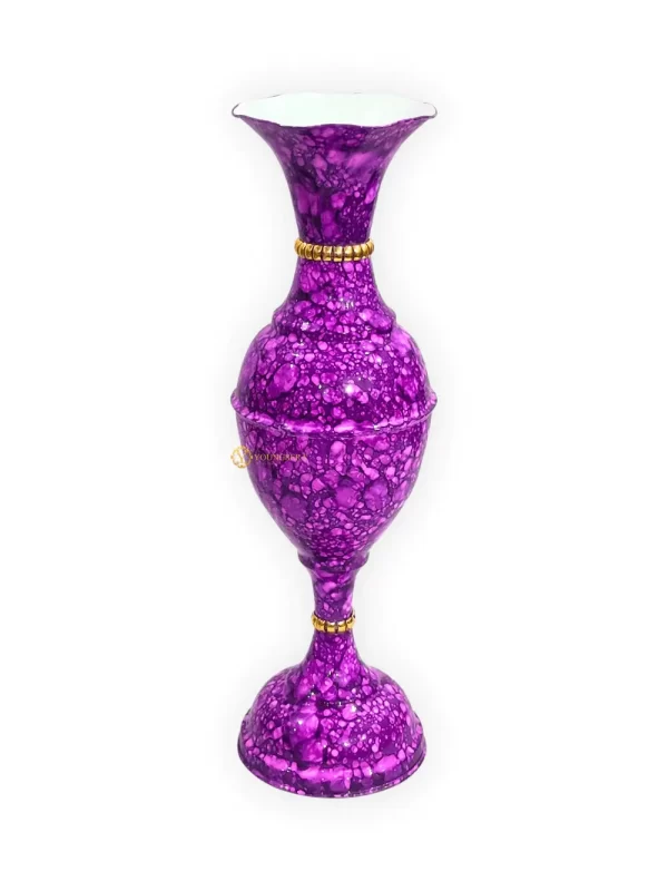 Youngsera - Timeless Beauty: Handcrafted Marble Flower Vase | 23 Inch Height | Perfect for Home decor, Living room, Dining table - Purple - Image 4