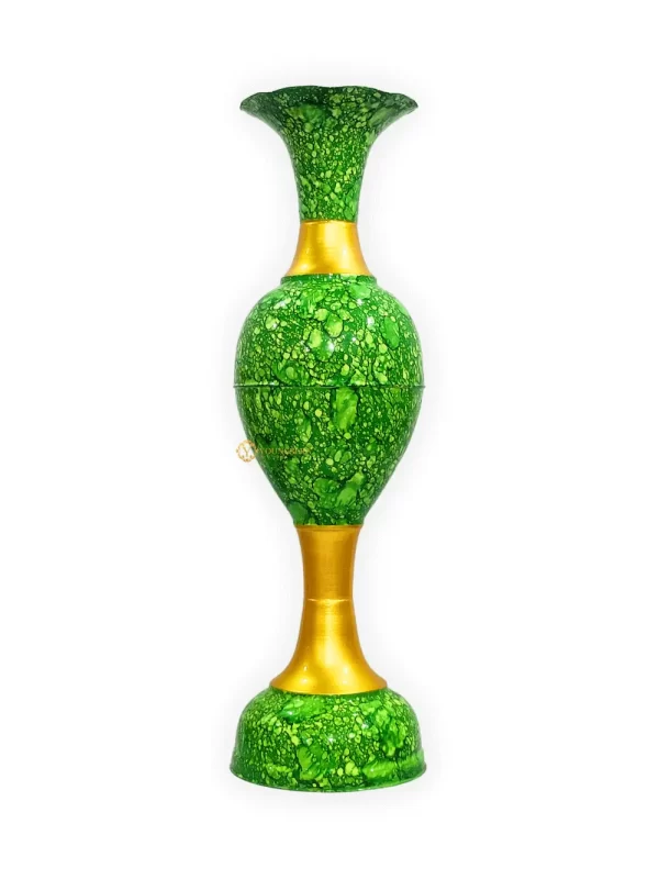 Youngsera Metal Flower Vase | Marble Design Flower Vase | Perfect for Home Decor, Living Room, Corner Space| 36-Inch Height | Pack Of 1 | Green - Image 2