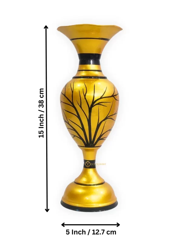 Youngsera Flower Vase For Artificial Flowers Home Décor Office Living Room Bedroom Table Decoration Item 15 Inch Vase | Golden - Image 5