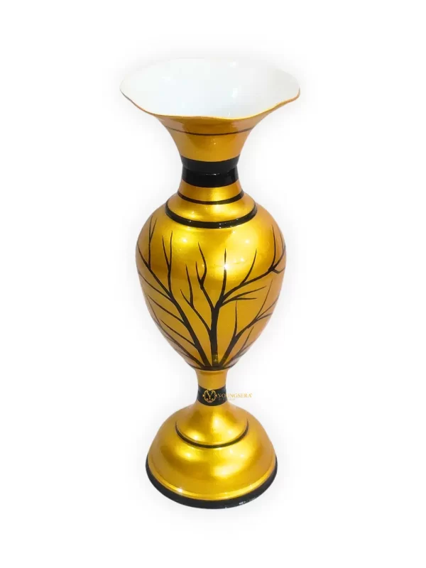 Youngsera Flower Vase For Artificial Flowers Home Décor Office Living Room Bedroom Table Decoration Item 15 Inch Vase | Golden - Image 4