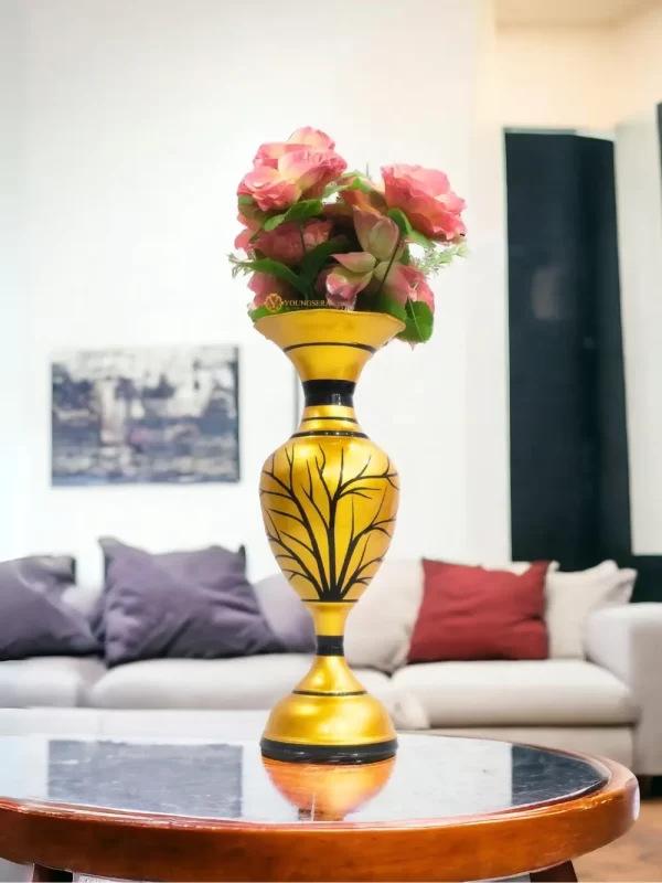 Youngsera Flower Vase For Artificial Flowers Home Décor Office Living Room Bedroom Table Decoration Item 15 Inch Vase | Golden - Image 6